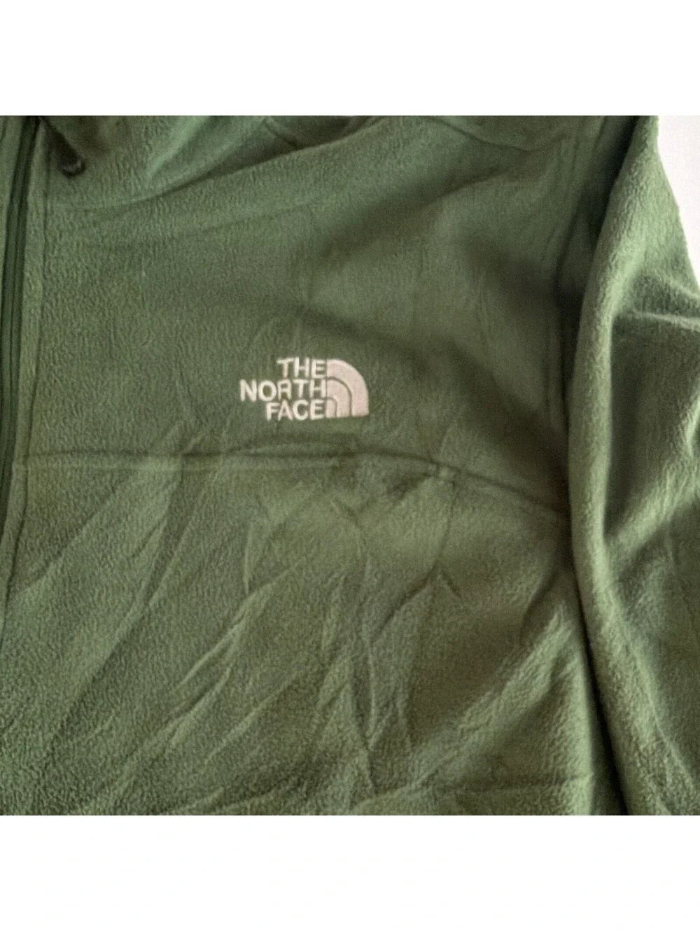 The North Face Men's Green Solid Full Zip Logo Jacket Pockets Size XL/TG